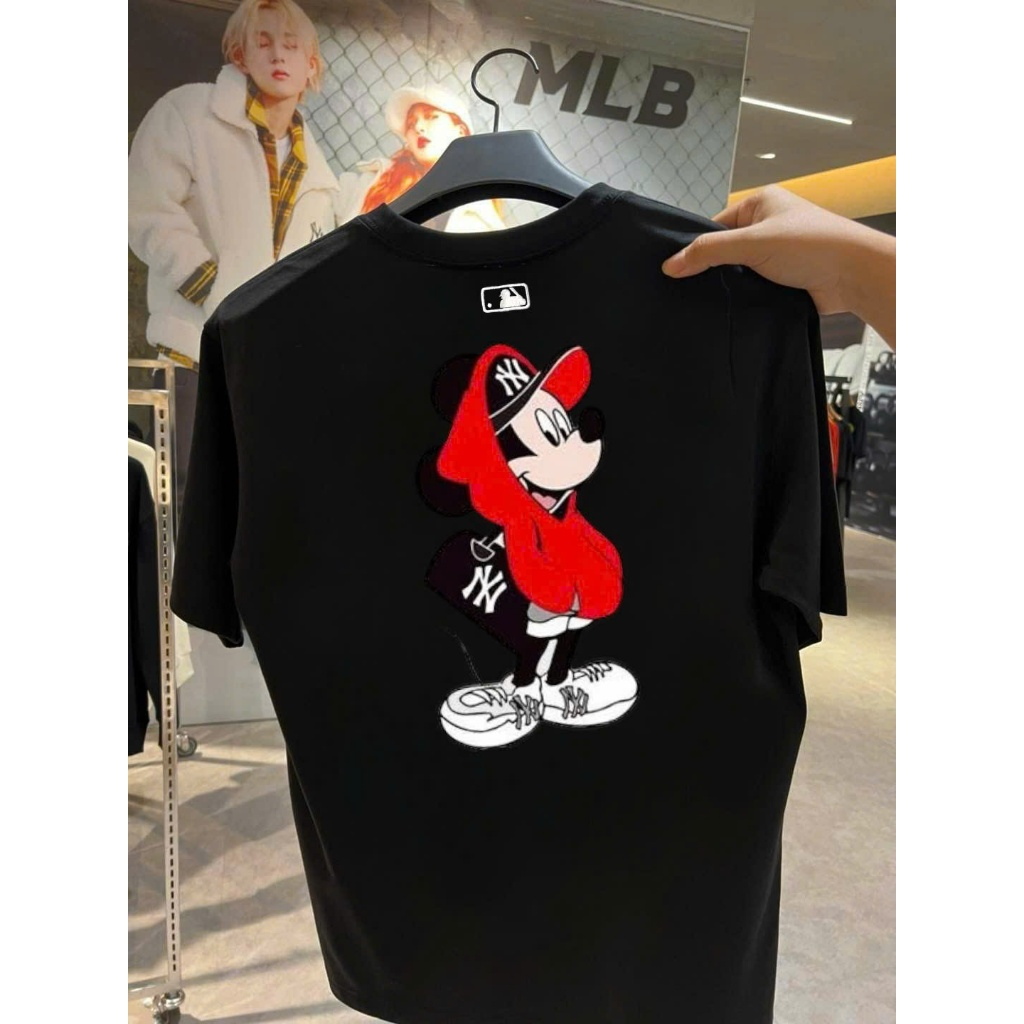 Áo phông   NAM NỮ- korea nam nữ cao cấp, 100% cotton co giãn 2 chiều , định lượng 250 gms MICKEY ĐỎ
