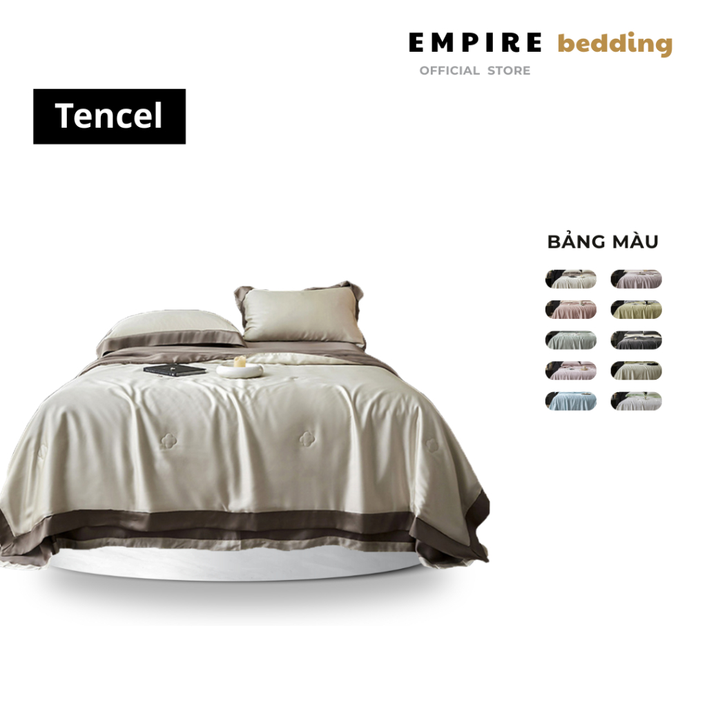 Bộ chăn ga gối nệm đệm Tencel 140s chăn chần lông vũ cao cấp EMPIRE siêu thoáng mát - EMPIRE | Bedding & Decor