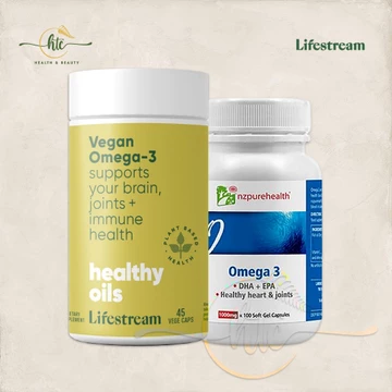 Combo viên uống dầu cá omega3 không chay & thuần chay Vegan Omega-3 New Zealand 45 viên/ 100 viên