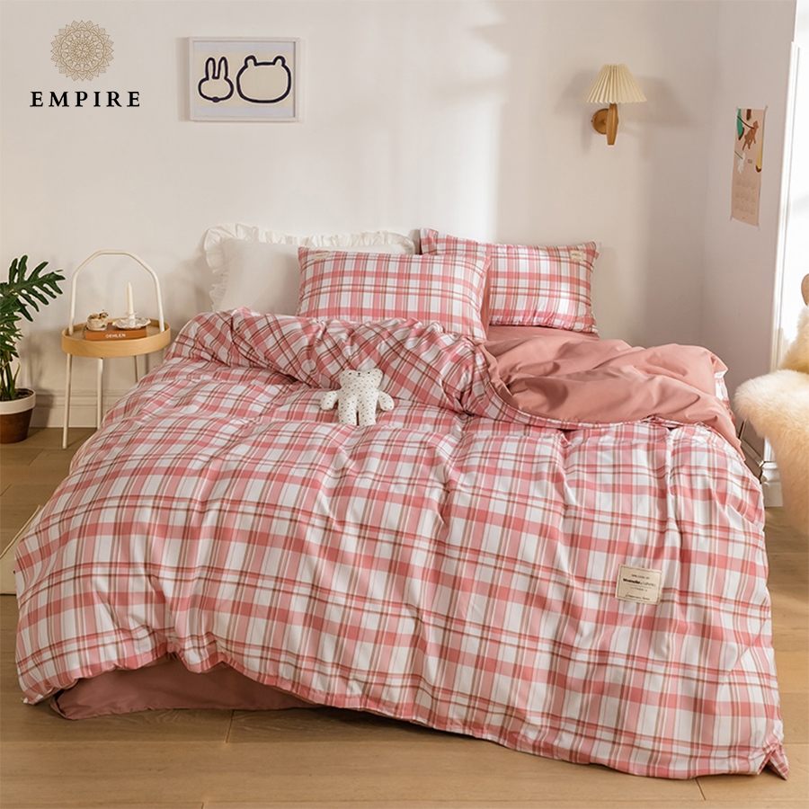 Bộ chăn ga gối nệm set 5 món chăn chần bông EMPIRE họa tiết sọc ga bo chun - Empire Bedding & Decor