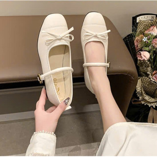 [BẢN NƠ]Giày búp bê MARY JANE giày bale phối nơ nhỏ màu bạc cực xinh chất da mền êm MS 413