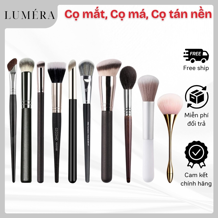 Cọ trang điểm, Cọ mắt, Cọ má hồng, Cọ tán nền che khuyết điểm dễ thao tác dễ vệ sinh không gây dị ứng, lông mềm đa dạng