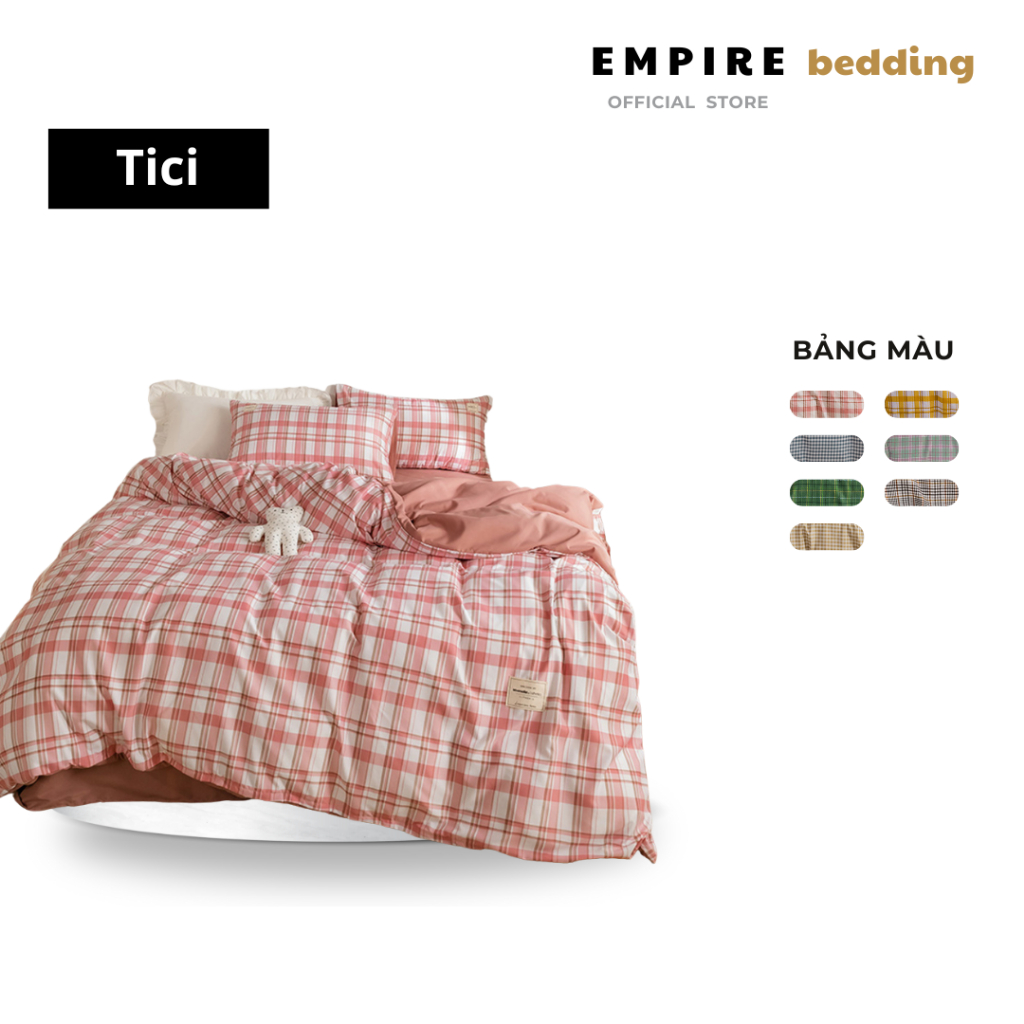 Bộ chăn ga gối nệm set 5 món chăn chần bông EMPIRE họa tiết sọc ga bo chun - Empire Bedding & Decor