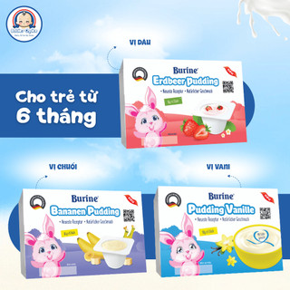 Cháo Sữa Pudding Burine Bổ Sung Dinh Dưỡng Phát Triển Chiều Cao Cho Trẻ Từ 6 Tháng, Trẻ Biếng Ăn Vỉ 6x50g