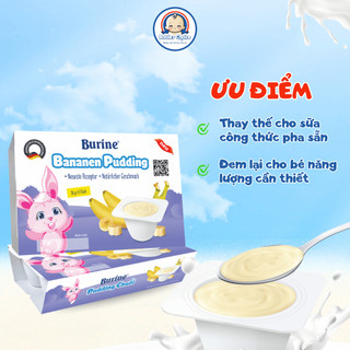 Cháo Sữa Pudding Burine Bổ Sung Dinh Dưỡng Phát Triển Chiều Cao Cho Trẻ Từ 6 Tháng, Trẻ Biếng Ăn Vỉ 6x50g