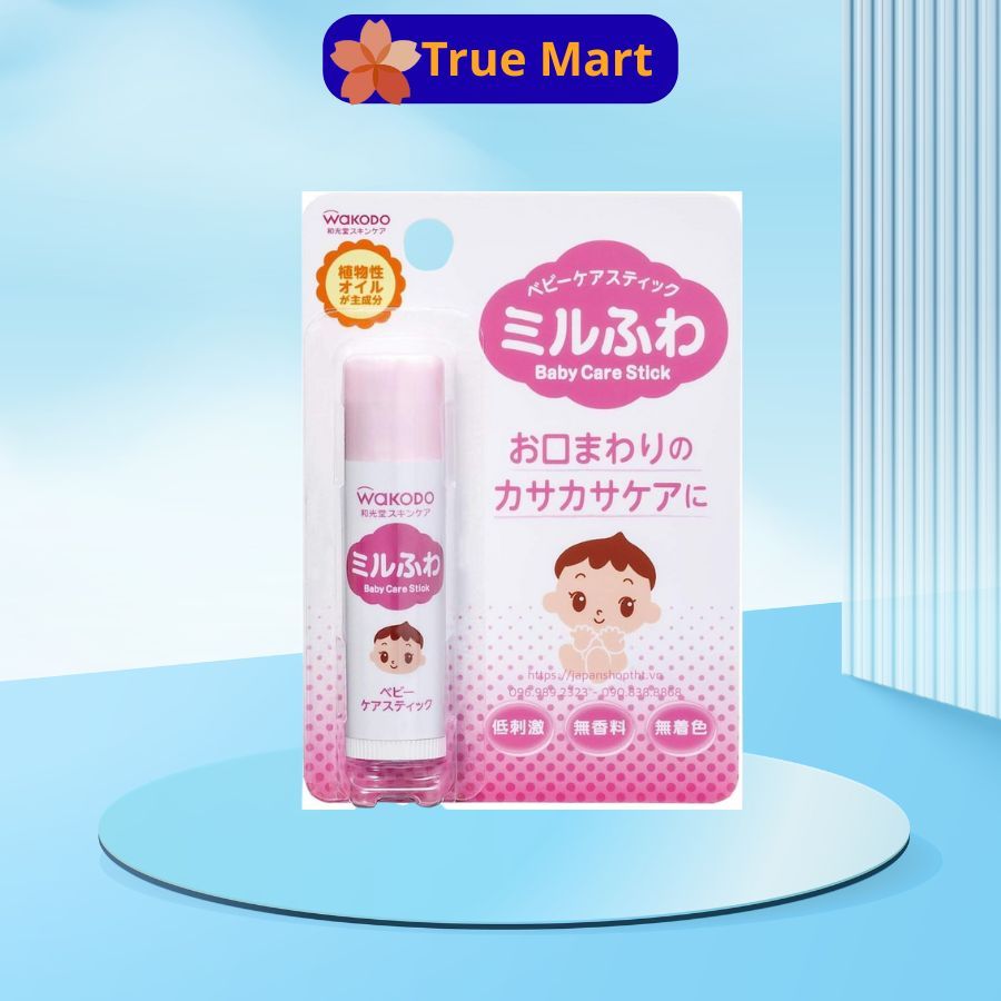 Son Dưỡng Môi Cho Bé WAKODO - Nhật Bản, son dưỡng môi cho bé gái, dưỡng môi trẻ em( bé từ sơ sinh)