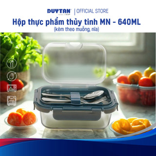 Hộp thực phẩm thủy tinh MN 640ml, MATSU LOCK - ron silicone kín khí, hộp cơm mang đi tiện lợi