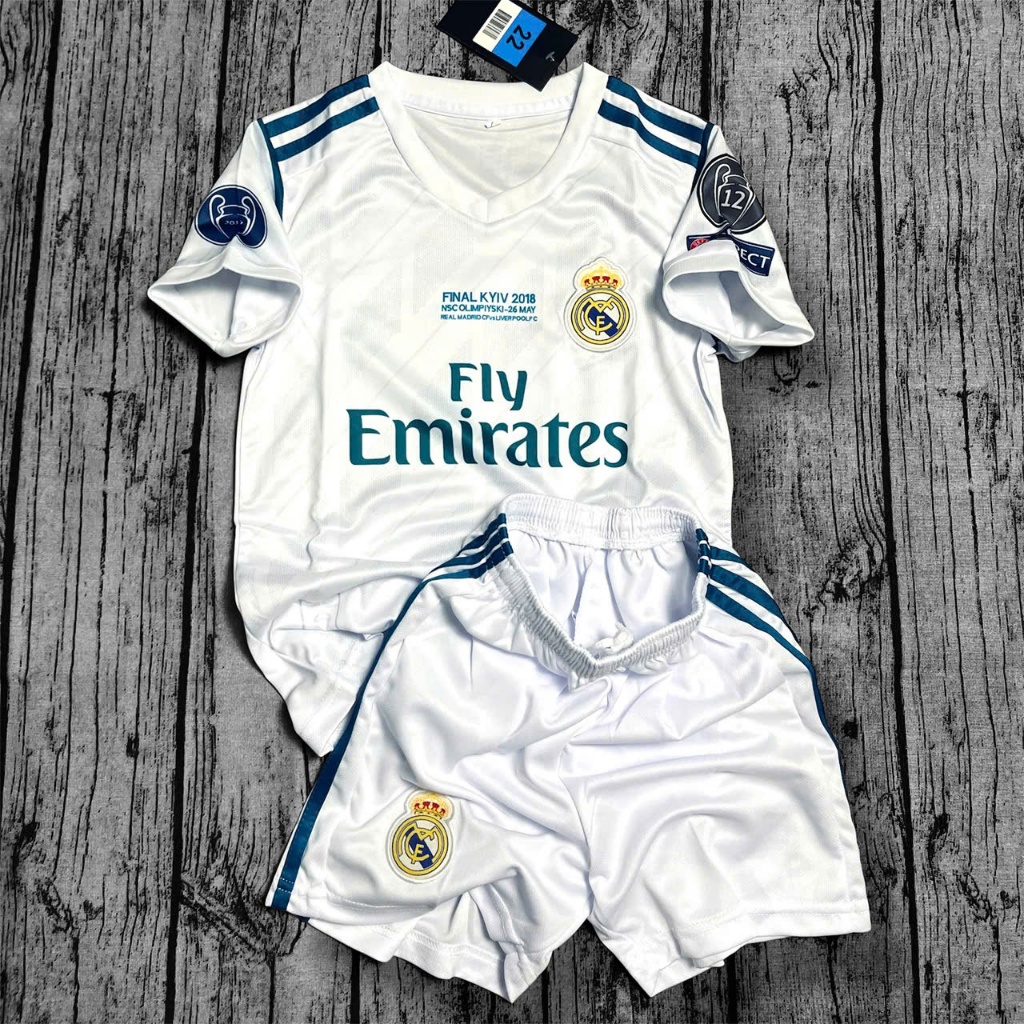 Áo Bóng Đá, Áo Đá Banh Trẻ Em CLB Real Madrid 2017 - Vải Mè Thái Cao Cấp Chuẩn Thi  Đấu - in Sẵn