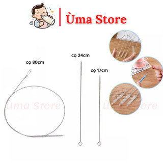 Que Cọ Rửa Ống Hút 20cm thép không rỉ que cọ rửa vệ sinh ống hút cao cấp