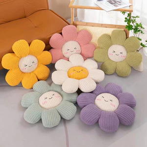 Gối hoa decor, gối lựa lưng, gối tựa ghế sofa, đệm ngồi hình hoa mặt cười, chất vải nỉ nhung