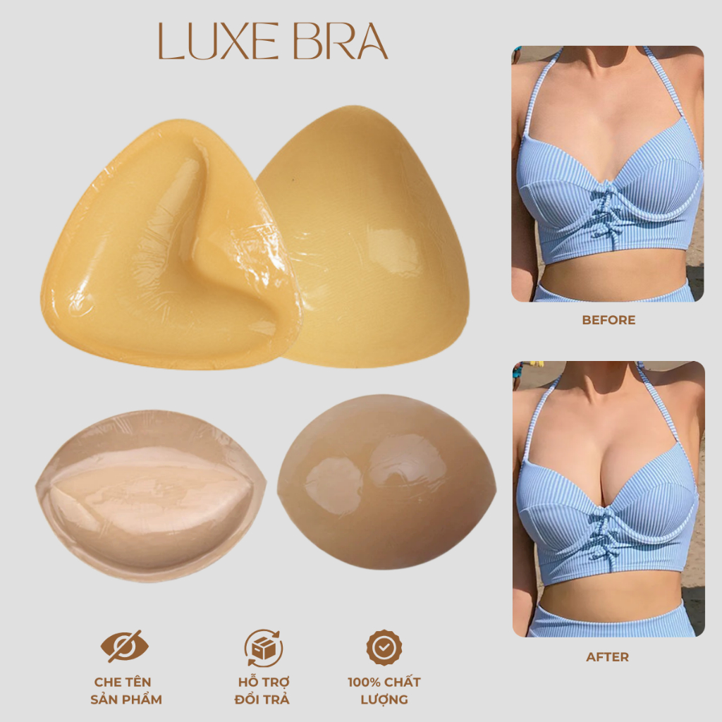 Miếng Dán Nâng Ngực Luxe Bra MD13 – Miếng Độn Ngực Tam Giác Hai Mặt Keo, Đệm Tam Giác Cao Cấp, Dính Siêu Chắc