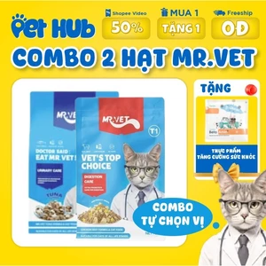 Gói Hạt MR VET Holistic 1kg Cho Mèo Với 30% Protein Kèm Topping Túi 1kg