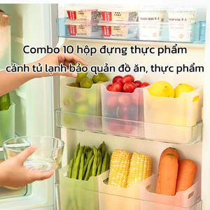 COMBO 10 Hộp Nhựa Đựng Thực Phẩm Cánh Tủ Lạnh Hộp Chia Ô Ngăn Tủ Bảo Quản Rau Củ Gọn Gàng