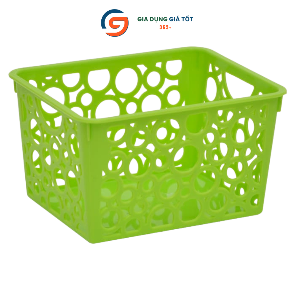Giỏ nhựa đựng đồ đa năng mini - hộp nhựa lỗ tròn nhiều màu sắc, dùng bàn học, mỹ phẩm, gia đình