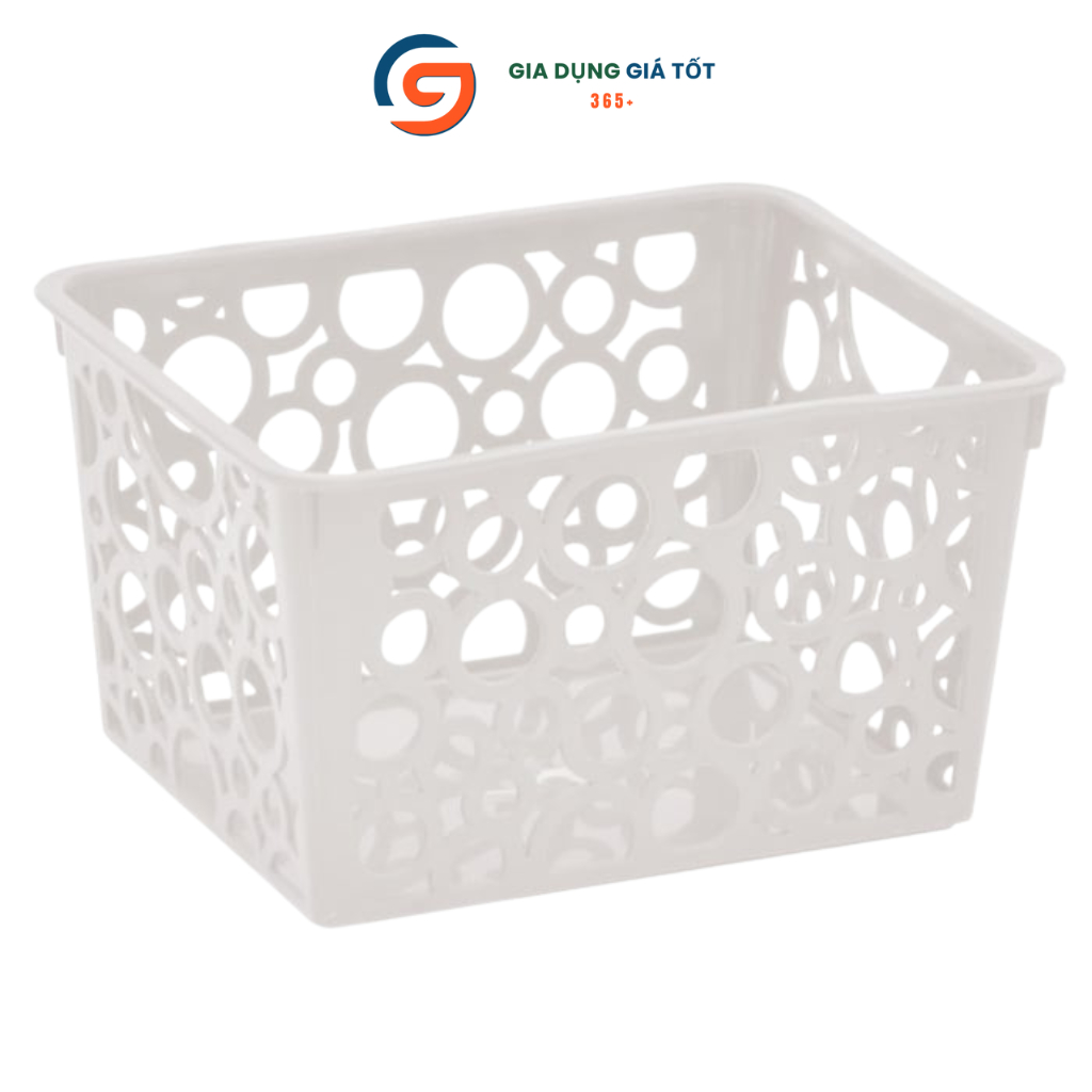 Giỏ nhựa đựng đồ đa năng mini - hộp nhựa lỗ tròn nhiều màu sắc, dùng bàn học, mỹ phẩm, gia đình