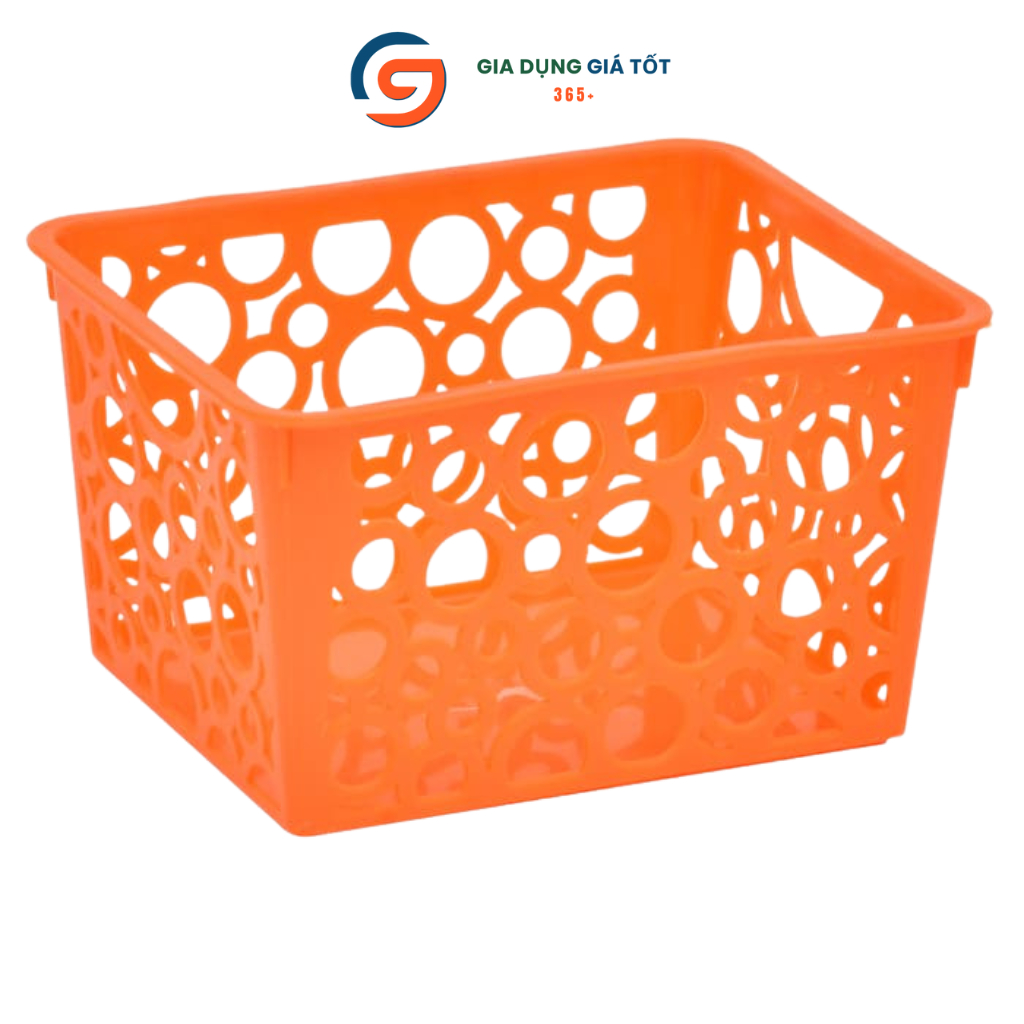 Giỏ nhựa đựng đồ đa năng mini - hộp nhựa lỗ tròn nhiều màu sắc, dùng bàn học, mỹ phẩm, gia đình