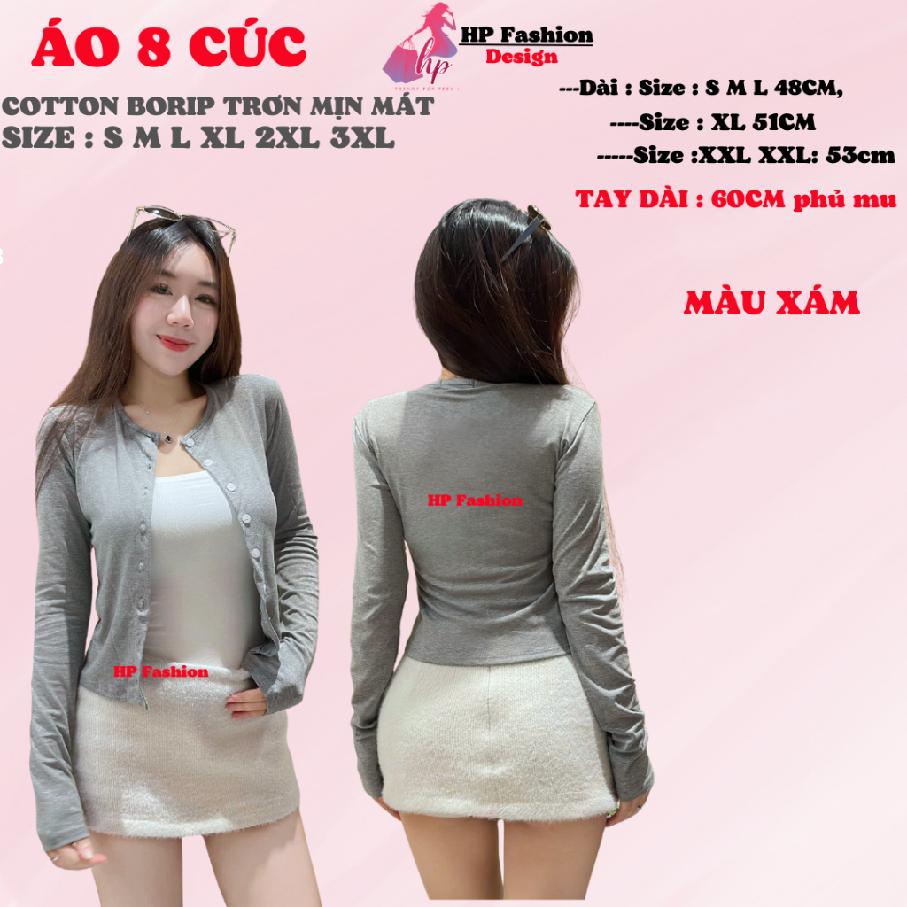 Áo khoác cardigan dáng dài  chiết eo ôm bó body basic áo phối kiểu mặc bên ngoài bên trong đều được HP56 8 cúc
