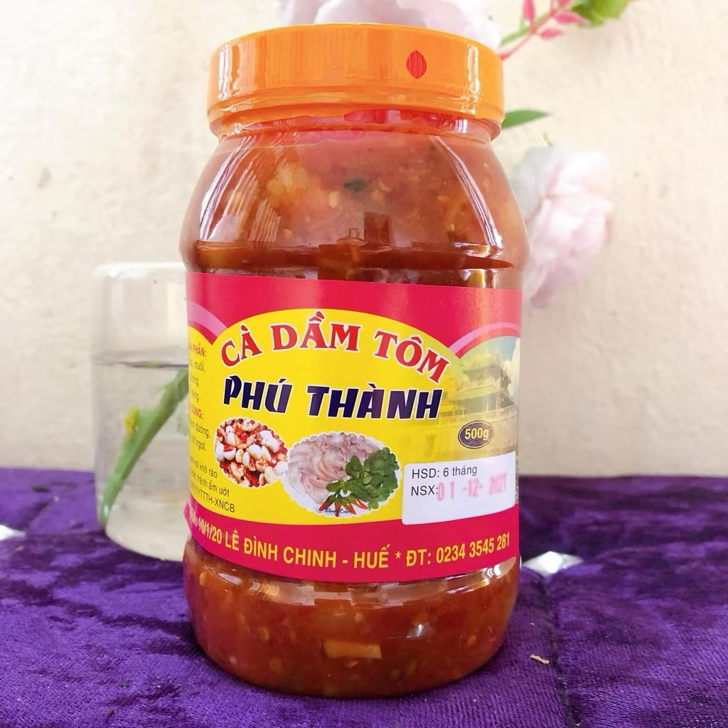 Cà Dầm Tôm ( mắm cà trộn tôm chua) Phú Thành 500g 🎈 Đặc sản Huế 🎈