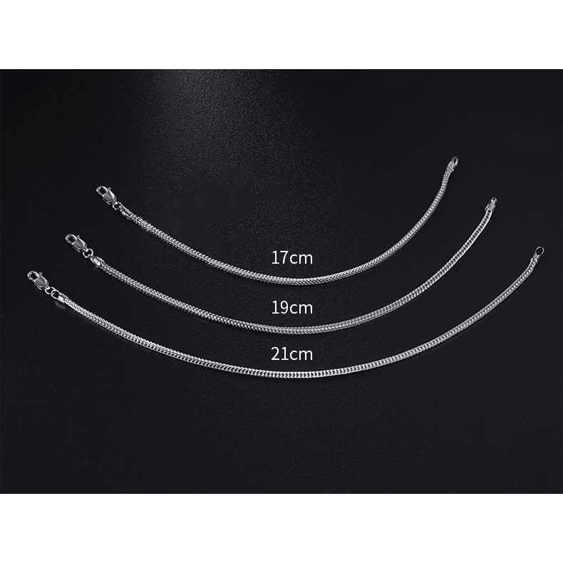 Vòng tay nam bạc lắc tay thiết kế mắt xích nhiều size basic đeo hàng ngày | GEMY SILVER VTN3