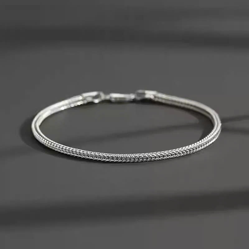 Vòng tay nam bạc lắc tay thiết kế mắt xích nhiều size basic đeo hàng ngày | GEMY SILVER VTN3