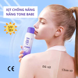 Xịt Chống Nắng BABI Chính Hãng 100ml Nâng Tone Kiềm Dầu SPF50 PA++++ Dùng Cho Da Mặt và Body