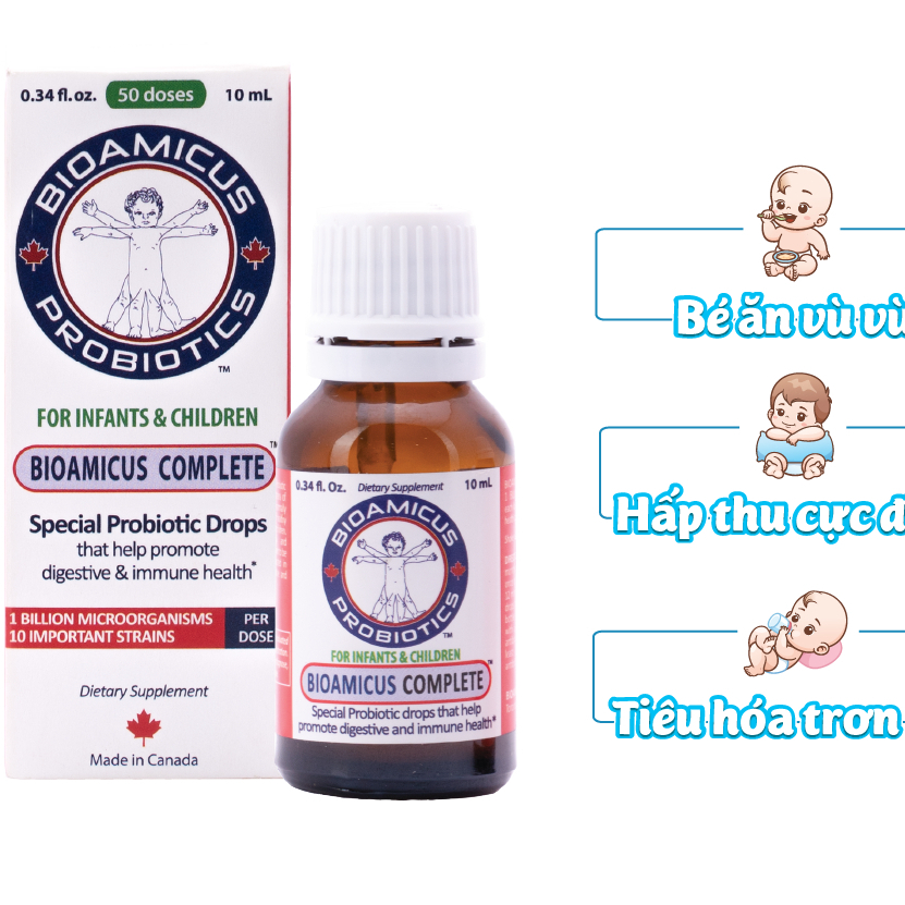 BioAmicus Ăn Ngon Cao Lớn Thông Minh - Men 10 Chủng BioAmicus & BioAmicus Vitamin D3K2MK7 & BioAmicus Omega-3 date mới