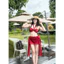 Set bikini HAWAII ba chi tết áo cup có mút + phụ kiện Hoa Ly (không kèm dây cham) HAN.T SHOP