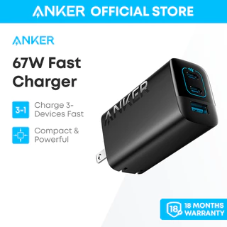 Anker sạc Anker 67W USB C 3 cổng PIQ 3.0 Bộ sạc nhanh nhỏ gọn và có thể gập lại cho MacBook Pro iPad Galaxy iPhone A2674