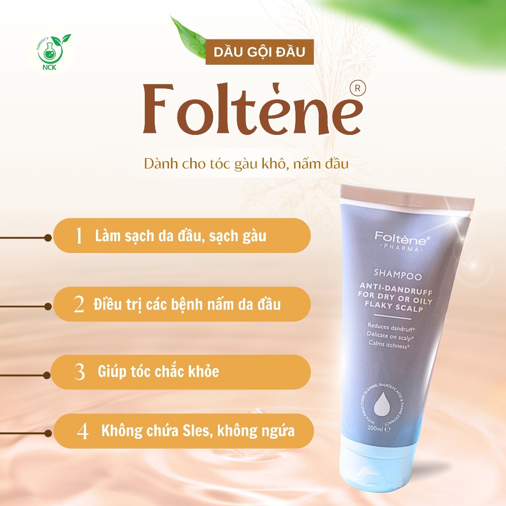 FOLTÈNE - Dầu gội làm sạch và trị ngứa da đầu, giúp tóc chắc khỏe và mềm mượt