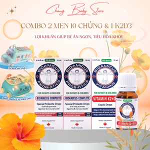 Combo Bioamicus 2 Men 10 chủng và 1 Vitamin K2D3 + quà
