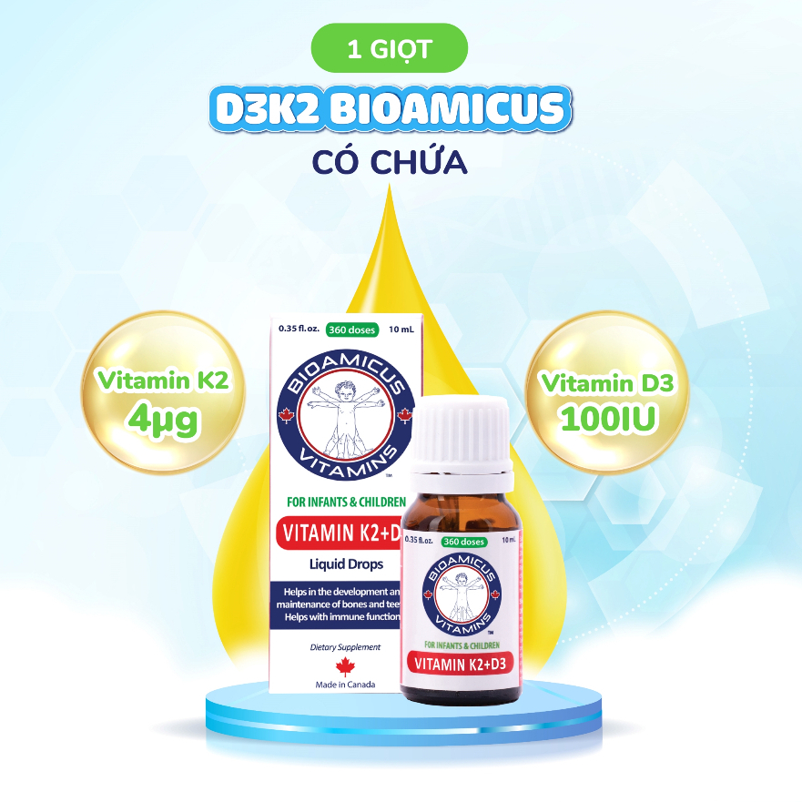 [Chính hãng]Combo Bioamicus 2 Men 10 chủng và 1 Vitamin K2D3 + quà