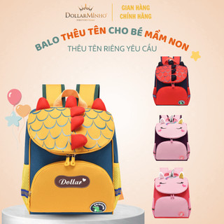 (Thêu Tên) Balo Trẻ Em Đi Học Khủng Long Gai 3D, Kỳ Lân Dễ Thương, Quai Đệm Êm, Qùa Tặng Cho Bé