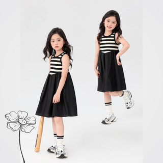 Váy Cho Bé Gái, Váy Sát Nách  Kẻ Sọc Váy Xòe Cá Tính Năng Động Chất Liệu Cotton