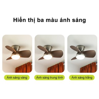 Quạt trần đèn,quạt trần mini 3 cánh cơ 6 mức gió, đèn 3 chế độ sáng trang trí phòng khách