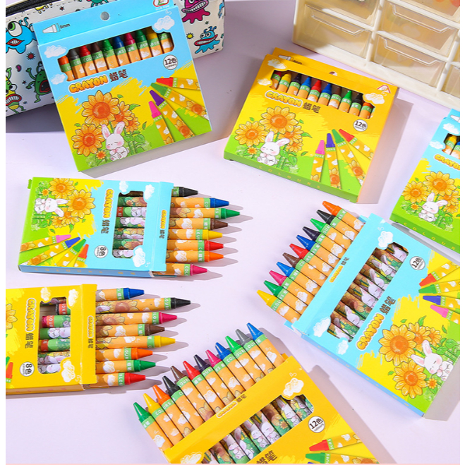 Hộp 8 - 12 bút sáp màu cho bé tập tô tập vẽ - bộ quà tặng học sinh | Shopee Việt Nam