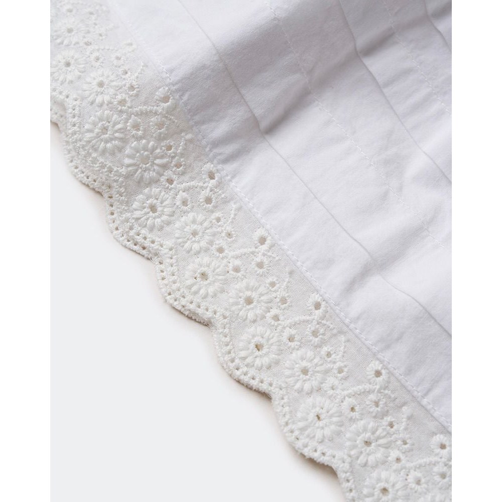 TheBlueTshirtKids - Chân váy ngắn cho bé gái trắng viền ren 2 lớp - BlueKid White Boho Skirt