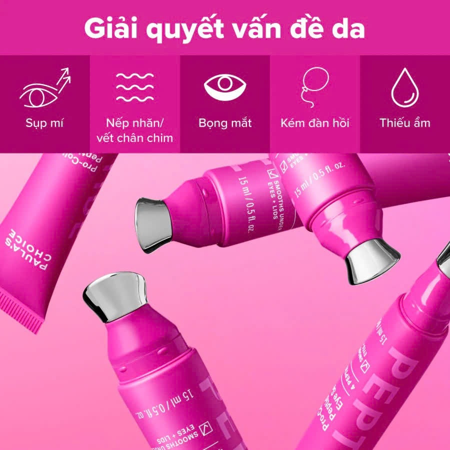 [HÀNG CTY] Serum dưỡng da mắt Paula’s Choice Pro-Collagen Peptide Firming Eye Serum Giúp Ẩm Da 15ml Mã 1080