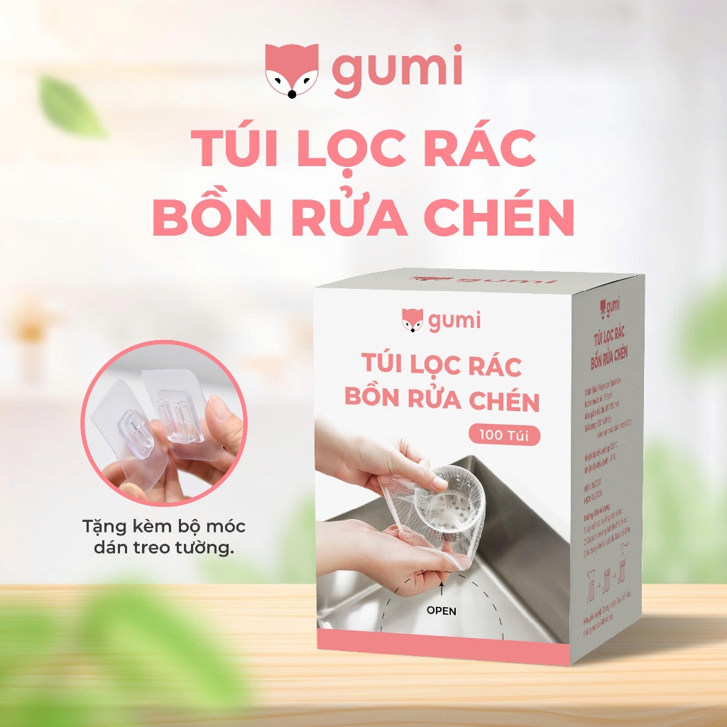 Túi Lọc Rác Bồn Rửa Chén Bát Gumi - Hộp 100 Lưới Lọc Sạch Rác, Thoát ...