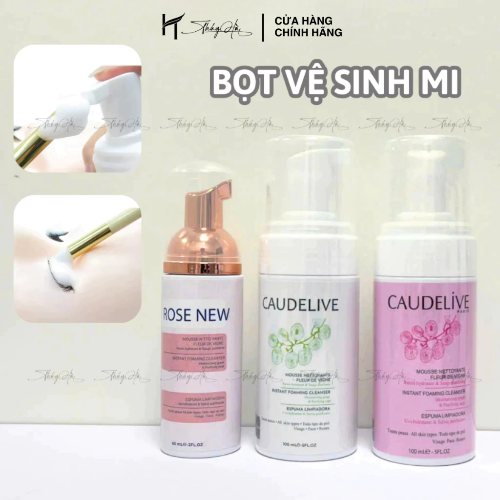 Bọt Vệ Sinh Mi Caudelive xanh, Caudelive hồng, Rose New vệ sinh mi nối Dụng Cụ Nối Mi Thúy Hà