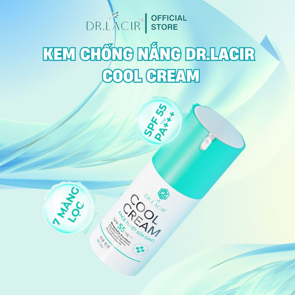 Kem Chống Nắng Dr.lacir Cool Cream 7 Màng Lọc Ngăn Ngừa Tia UV, Bảo Vệ Làn Da