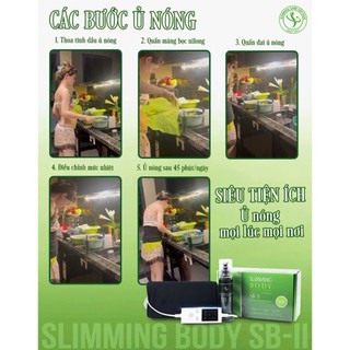 [BH 1đổi 1 ] Bộ đai ủ nóng Slimming Body 2 SB-ll cải tiến ủ nóng tan mỡ giảm mỡ TẶNG ĐAI NỊT BỤNG