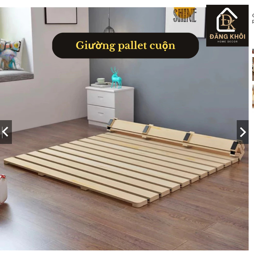 Giường Pallet Cuộn Thông Minh Gấp Gọn, Giường Cuộn Nhật Bản, Giường Cuộn Trải Sàn, Tiết Kiệm Không Gian - HOMDECOR