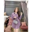 Set đồ nữ thời trang phong cách Hàn Quốc gồm áo sơ mi dài tay phối quần ngắn lụa mango cao cấp