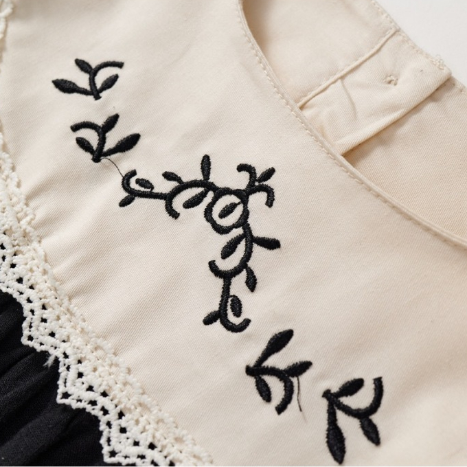 Váy Cho Bé Gái HANIA KIDS Baby Suông Cổ Tròn Thêu Họa Tiết Dễ Thương Cho Bé Gái Chất Liệu Cotton