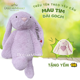 Thỏ Bông THÊU TÊN Theo Yêu Cầu, Thỏ Bông Mềm Dành Cho Bé Và Người Thương Size 60cm