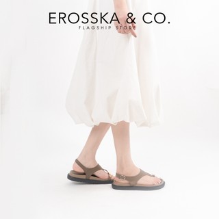 EROSSKA - Sandal xỏ ngón đi biển kiểu dáng đơn giản năng động màu nâu cao 2cm - SE013