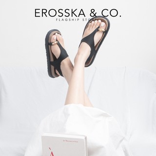 EROSSKA - Sandal xỏ ngón đi biển kiểu dáng đơn giản năng động màu nâu cao 2cm - SE013