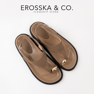 EROSSKA - Sandal xỏ ngón đi biển kiểu dáng đơn giản năng động màu nâu cao 2cm - SE013