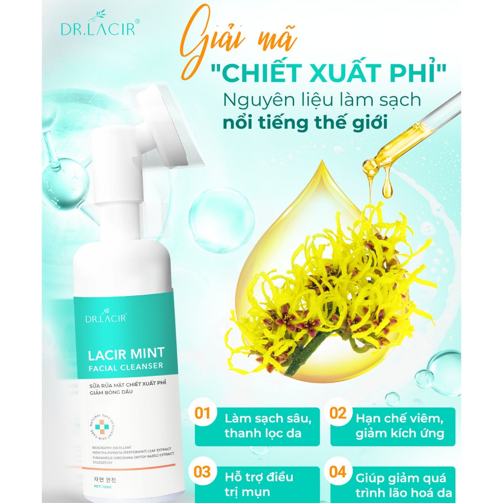 Sữa Rửa Mặt Dr.lacir Kiềm Dầu Làm Sạch Sâu Cho Da Và Giảm Bóng Nhờn
