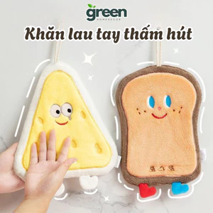 Khăn lau tay nhà bếp hoạt hình siêu thấm hút, Khăn treo lau tay hình thú dễ thương, lông cừu mềm mịn